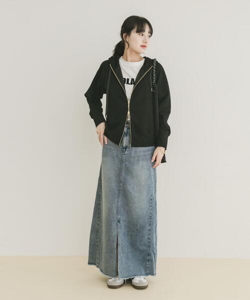 「ITEMS URBANRESEARCH」 ジップアップパーカー FREE ブラック レディース_画像5