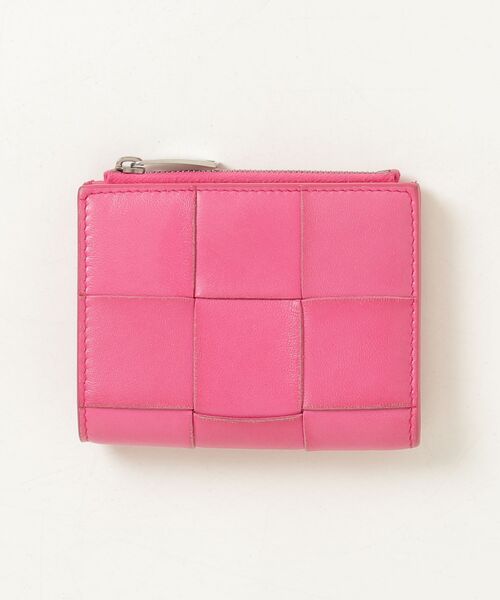 美品/現行/RFID✨ボッテガ マキシイントレチャート スモール 財布 ピンク BOTTEGA VENETA（ボッテガ・ヴェネタ） マキシイントレチャート