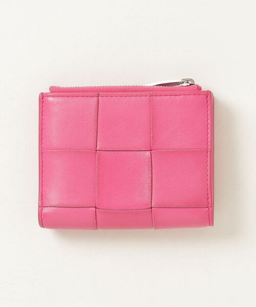 美品/現行/RFID✨ボッテガ マキシイントレチャート スモール 財布 ピンク BOTTEGA VENETA（ボッテガ・ヴェネタ） マキシイントレチャート