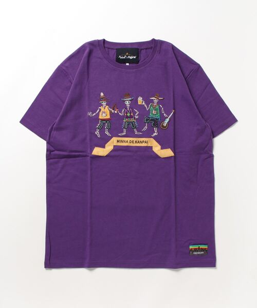 「チャイハネ」 半袖Tシャツ M パープル メンズ_画像3