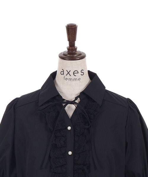axes femme（アクシーズ ファム） ブラウス シャツ 半袖 レースフリル