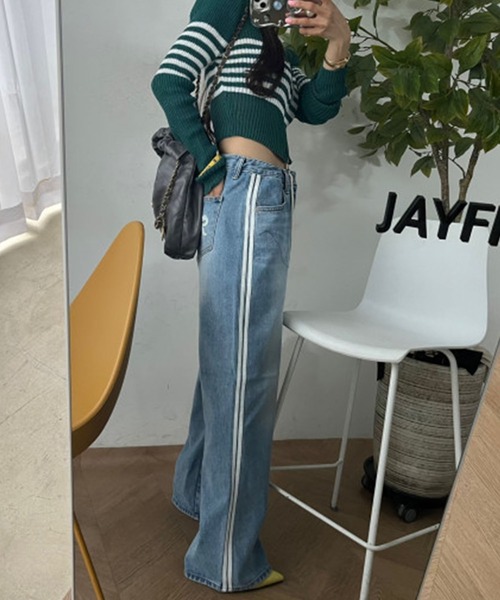 「meJane」 デニムパンツ M ブルー レディース_画像3