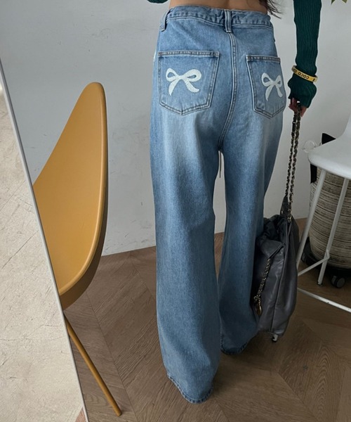 「meJane」 デニムパンツ M ブルー レディース_画像6