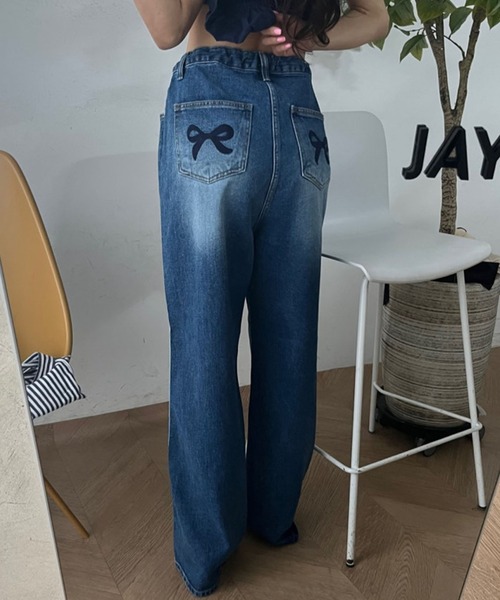 「meJane」 デニムパンツ M ブルー レディース_画像9