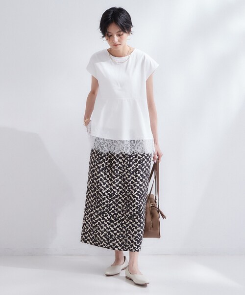 OPAQUE.CLIP（オペークドットクリップ） tシャツ 半袖 裾レース