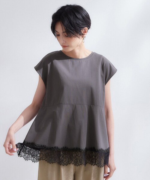 OPAQUE.CLIP（オペークドットクリップ） tシャツ 半袖 裾レース