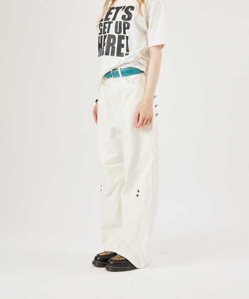 「FTW」 デニムパンツ MEDIUM オフホワイト レディース_画像6