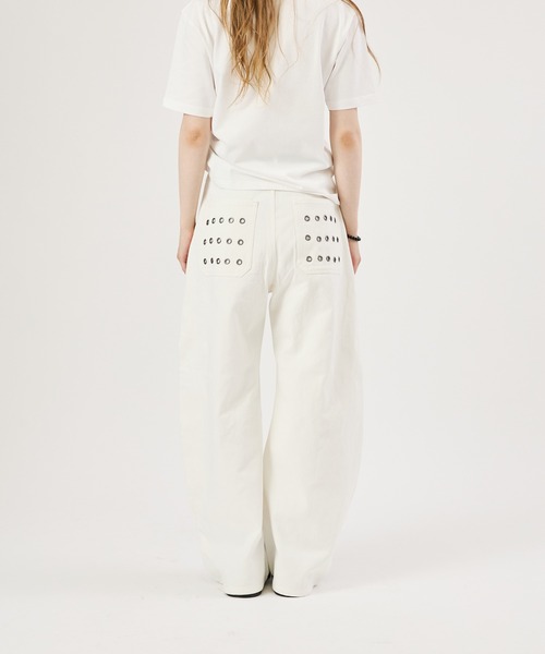 「FTW」 デニムパンツ MEDIUM オフホワイト レディース_画像8