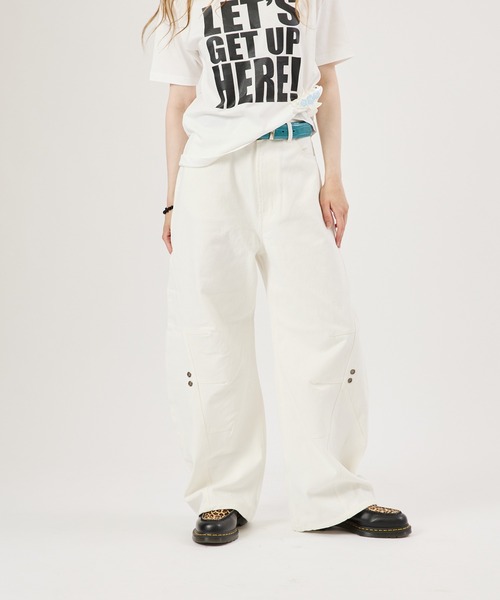 「FTW」 デニムパンツ MEDIUM オフホワイト レディース_画像9