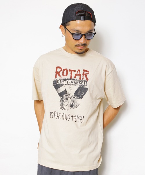 「ROTAR」 半袖Tシャツ X-LARGE サンドベージュ メンズ_画像8
