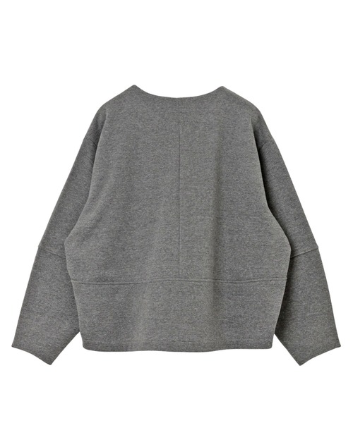 「andme」 「alma design」ノーカラージャケット L チャコールグレー レディース_画像2