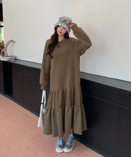 2ly2 ワンピース ティアード ロングスウェットワンピース : ZOZOTOWN