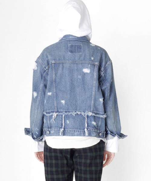 RNA オーバーサイズダメージ加工 デニムジャケット