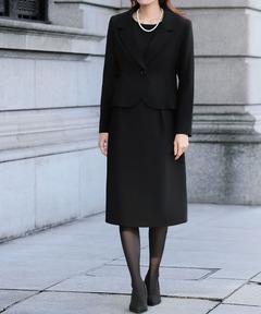 セットアップ 「喪服・礼服」テーラードジャケット・ミディアム丈Aラインワンピース セットアップ スーツ ブラックフォーマル マタニティ 妊婦「洗える」