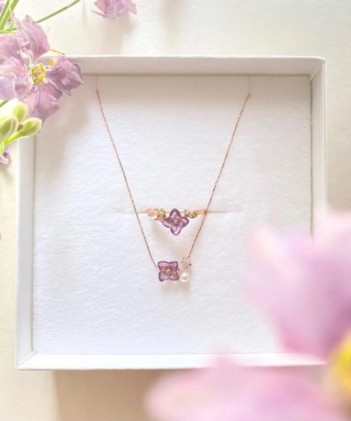 指輪 リング 6月誕生花 K10 ピンクゴールド アジサイ リング BLOOM/ブルーム レディースの画像