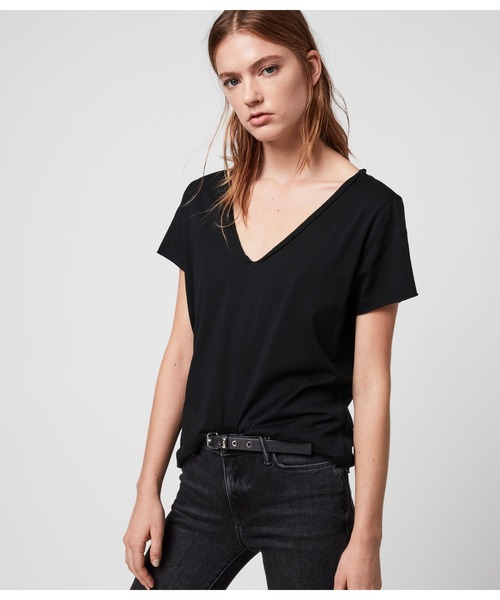 オールセインツ AllSaints Avri Tee レディース シャツ トップス Black ALLSAINTS tシャツ EMELYN TONIC T-SHIRT | トニック Tシャツ