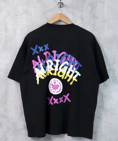 ラベンダー半袖Tシャツ(S) SHISKY tシャツ ビッグシルエットプリントTシャツ メンズ