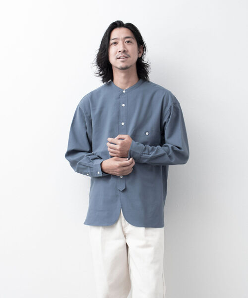 NOLLEY'S goodman シャツ ブラウス NORMANDY SHIRT バンドカラーシャツ