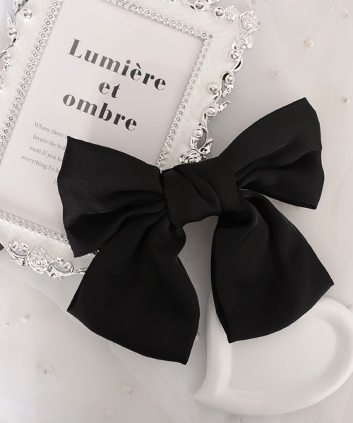 VIBGYOR Women ヘアクリップ 「float」サテン ビッグリボン バレッタ