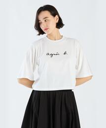 agnes b. tシャツ ロゴ コットン 五分袖 Tシャツ ”Yoko