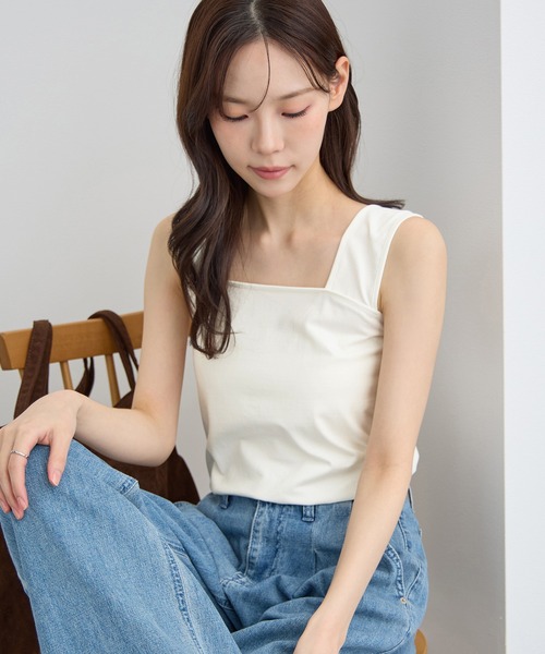 新品　IIROT スクエットネック 和紙　ホワイトタンクトップ 新品 IIROT スクエットネック 和紙 ホワイトタンクトップの通販はau
