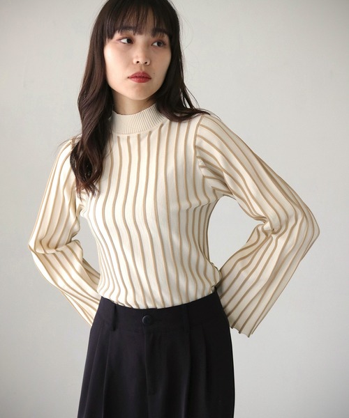 cheriella ニット セーター 「cheriella」ストライプハイネックニット 