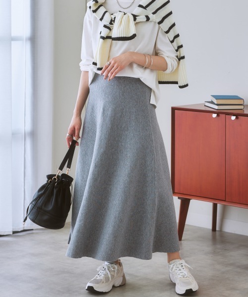 ニッセン（nissen） スカート 「ふんわりモチモチ素材」ミディー丈