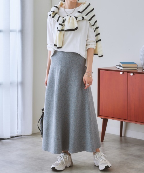 美品✨24AW✨ELENI/エルニ NOBLE ニットフレアスカート ふんわりモチモチ素材】ミディー丈ニットフレアスカート 通販【ニッセン】