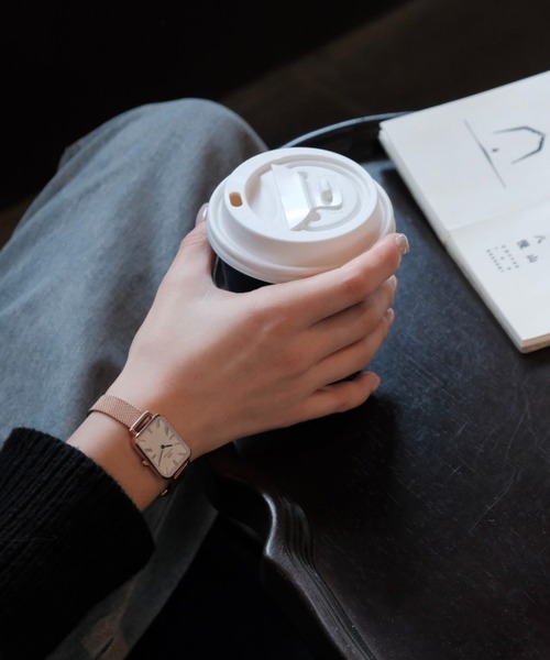 quadro 腕時計 Quadro Roman 青針 メッシュ レディース腕時計