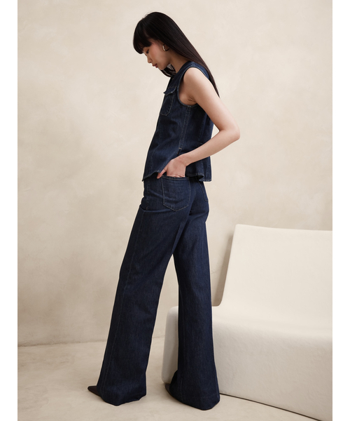 パンツ デニム ジーンズ ワイドレッグ トラウザー ジーンズ レディース 
