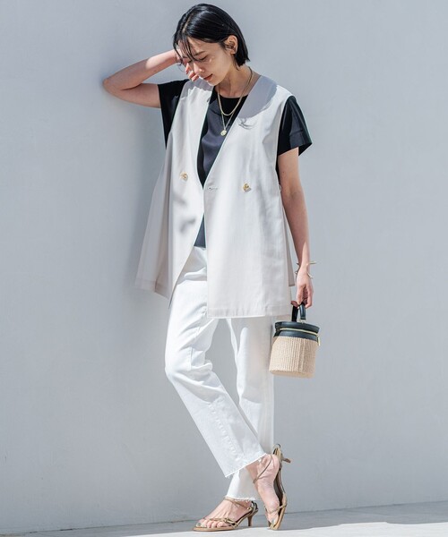 【新品】23区　ジレ 23区（ニジュウサンク） ベスト ジレ 「CLASSY.6月号掲載/洗える