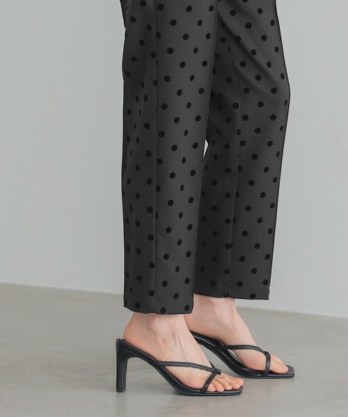 itto スラックス パンツ 「選べるフロッキードット柄or無地ブラック