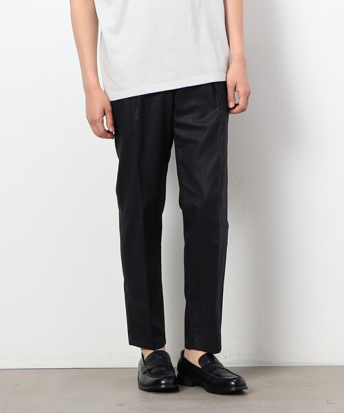 COMME des GARCONS HOMME 樹脂加工　ストライプスラックス COMME des GARCONS ワイドスラックスパンツ シワ加工 - メルカリ