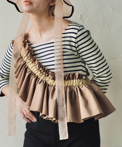 新品⚫︎ORIÉNT MILLINERY 【ドーラメロウ】フリルバッグ グレー DŌRA / SAND | ORIENT MILLINERY