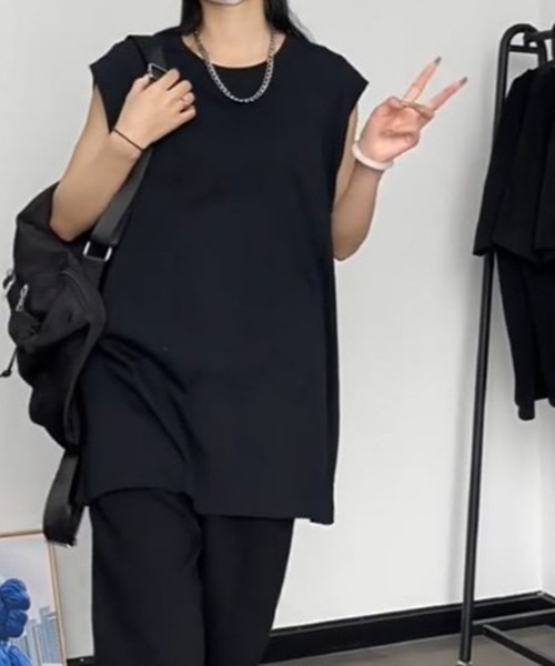 MSML ビッグサイズ ノースリーブ　Tシャツ　ブラック 2024SS MSML ビッグサイズ ノースリーブ Tシャツ ブラック 2024SS 楽天