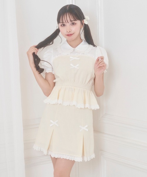 【チャコット】白セットアップ2772 総レースリボンセットアップ – BUNNY APARTMENT