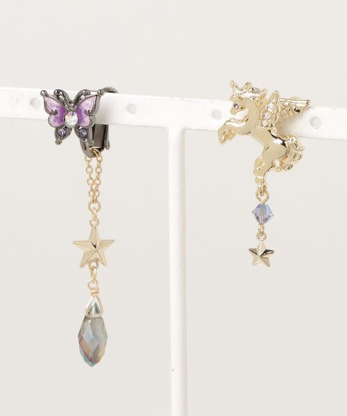 ANNA SUI イヤリング 蝶 ユニコーンモチーフ レディース : ZOZOTOWN 