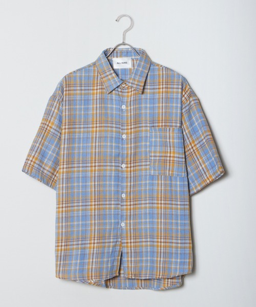 ROOP TOKYO シャツ 半袖チェックシャツ レギュラーカラーシャツ