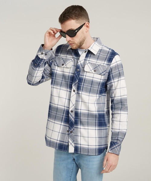 G-STAR RAW シャツ GPO OVERSHIRT/チェックシャツジャケット