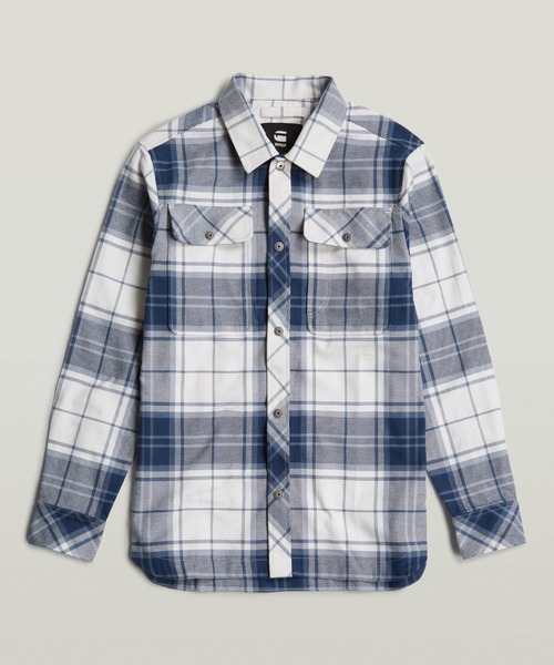 G-STAR RAW シャツ GPO OVERSHIRT/チェックシャツジャケット メンズ