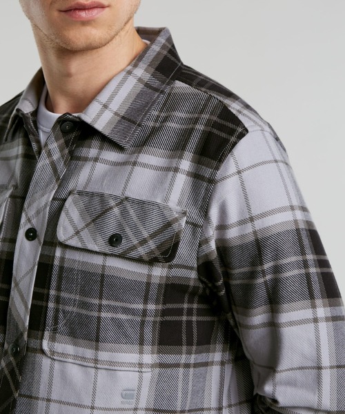 G-STAR RAW シャツ GPO OVERSHIRT/チェックシャツジャケット メンズ