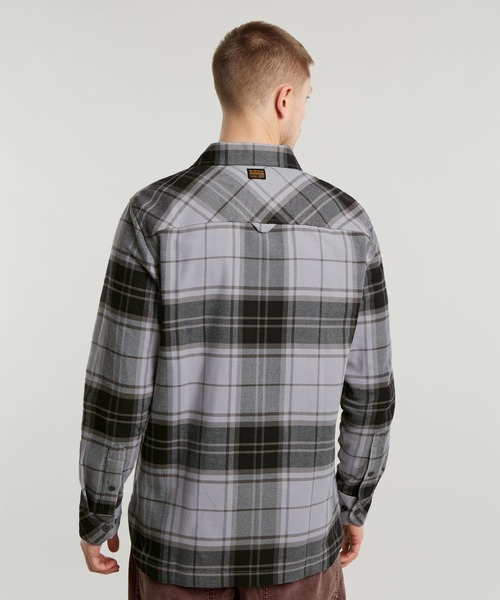 G-STAR RAW シャツ GPO OVERSHIRT/チェックシャツジャケット メンズ