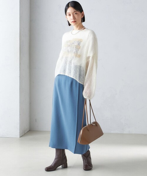 SHIPS（シップス） スカート 「手洗い可能」ジョーゼット ピンタック