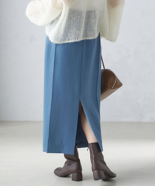 SHIPS（シップス） スカート 「手洗い可能」ジョーゼット ピンタック