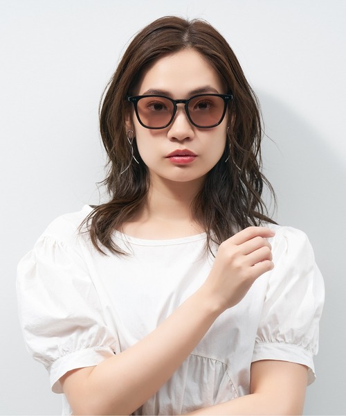 サングラス SUNCUTGlasses/UV100%CUT ウェリントン型 サングラス 黒縁 大きめ カラーレンズ 紫外線対策 UVカット_の画像