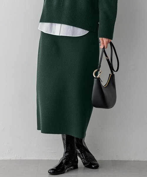 23区（ニジュウサンク） スカート 「洗える」カシミヤブレンド Iライン