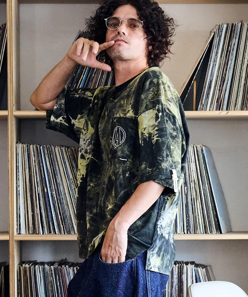 トップス taka ADAM PATEK tシャツ mt9232-tie-dye embroidery short sleeve