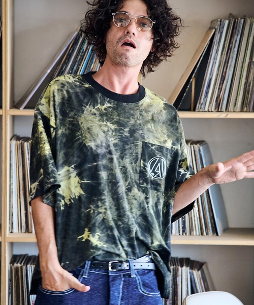 トップス taka ADAM PATEK tシャツ mt9232-tie-dye embroidery short sleeve