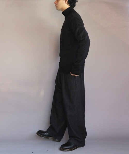 バトナー カシミアタッチ フリース ウール タートルネック ニット ブラック バトナー カシミアタッチ フリース ウール タートルネック ニット ブラック