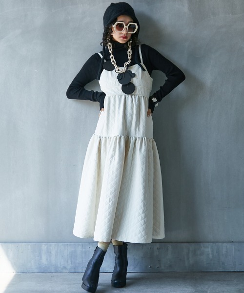 GEVS.（ジェイヴィス） ワンピース キルティングキャミソールロング